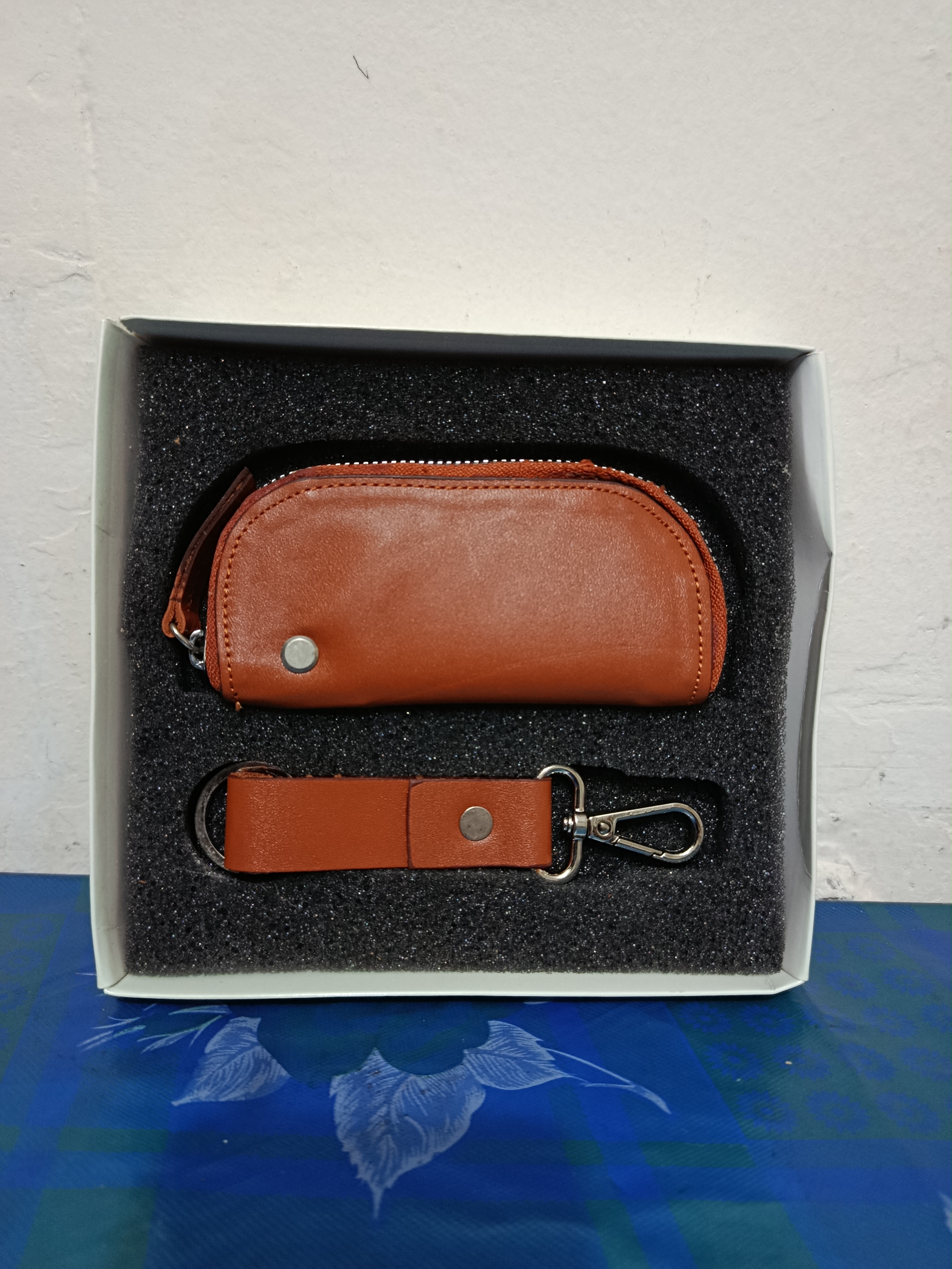 Brown Leather keyring Holder